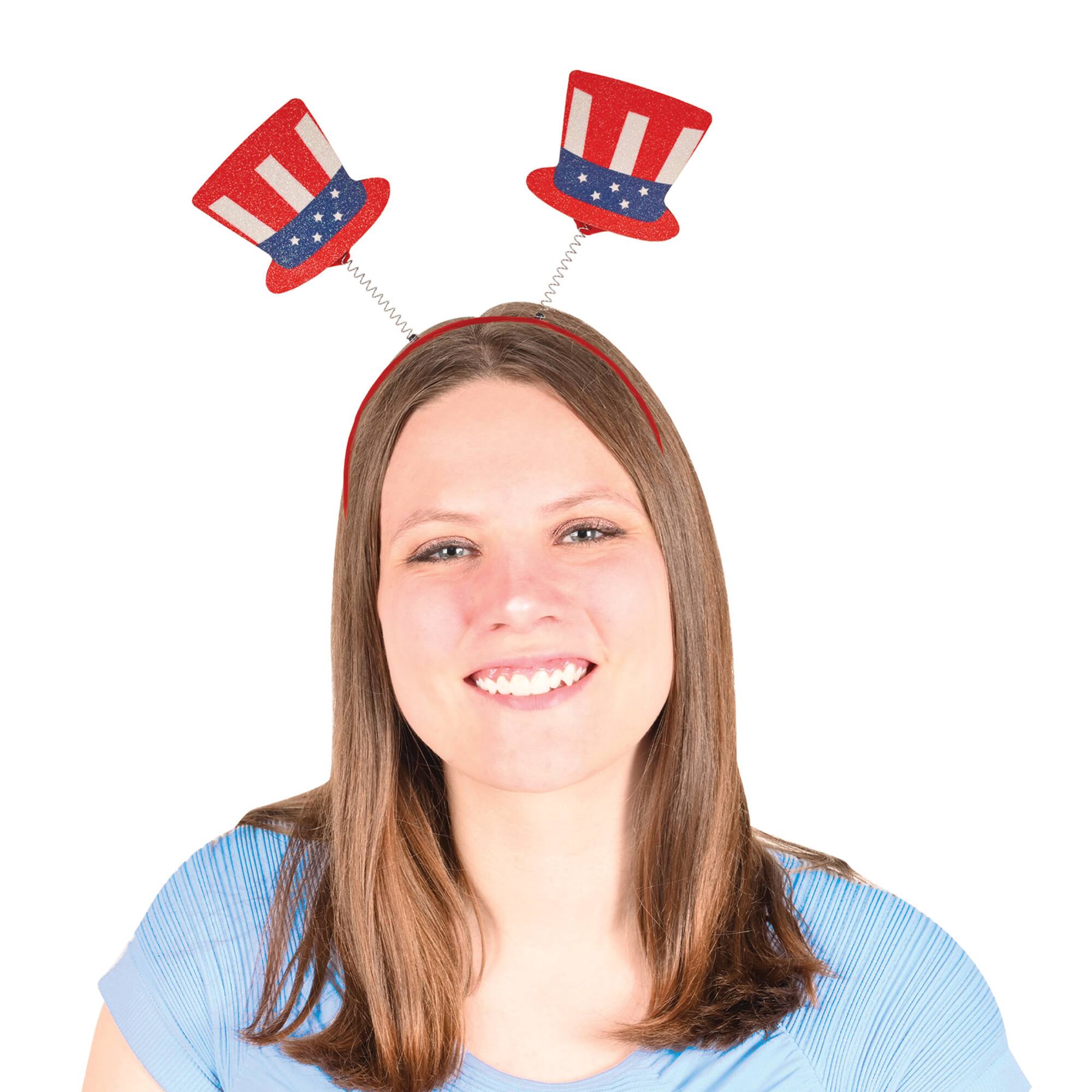 Beistle Adult Red, White & Blue Patriotic Top Hat Boppers, 3ct.
